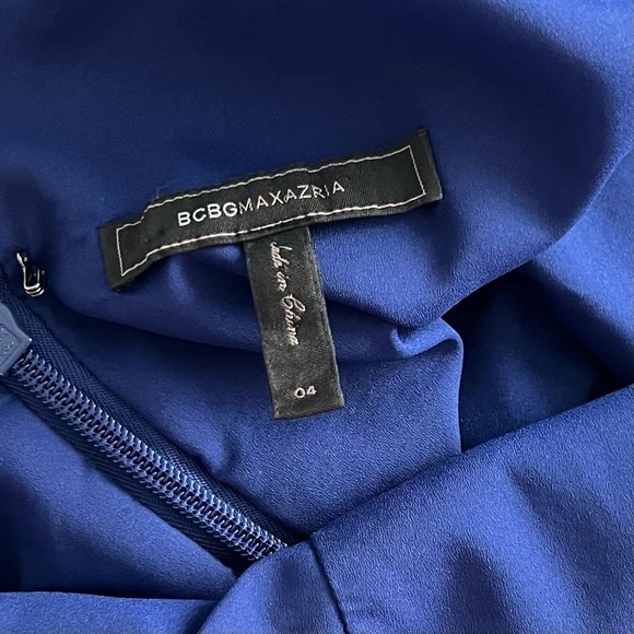 BCBCMaxazria Norah Maxi Dress in Orient Blue Chiffon Size 4 Wedding Formal Date - Picture 9 of 12